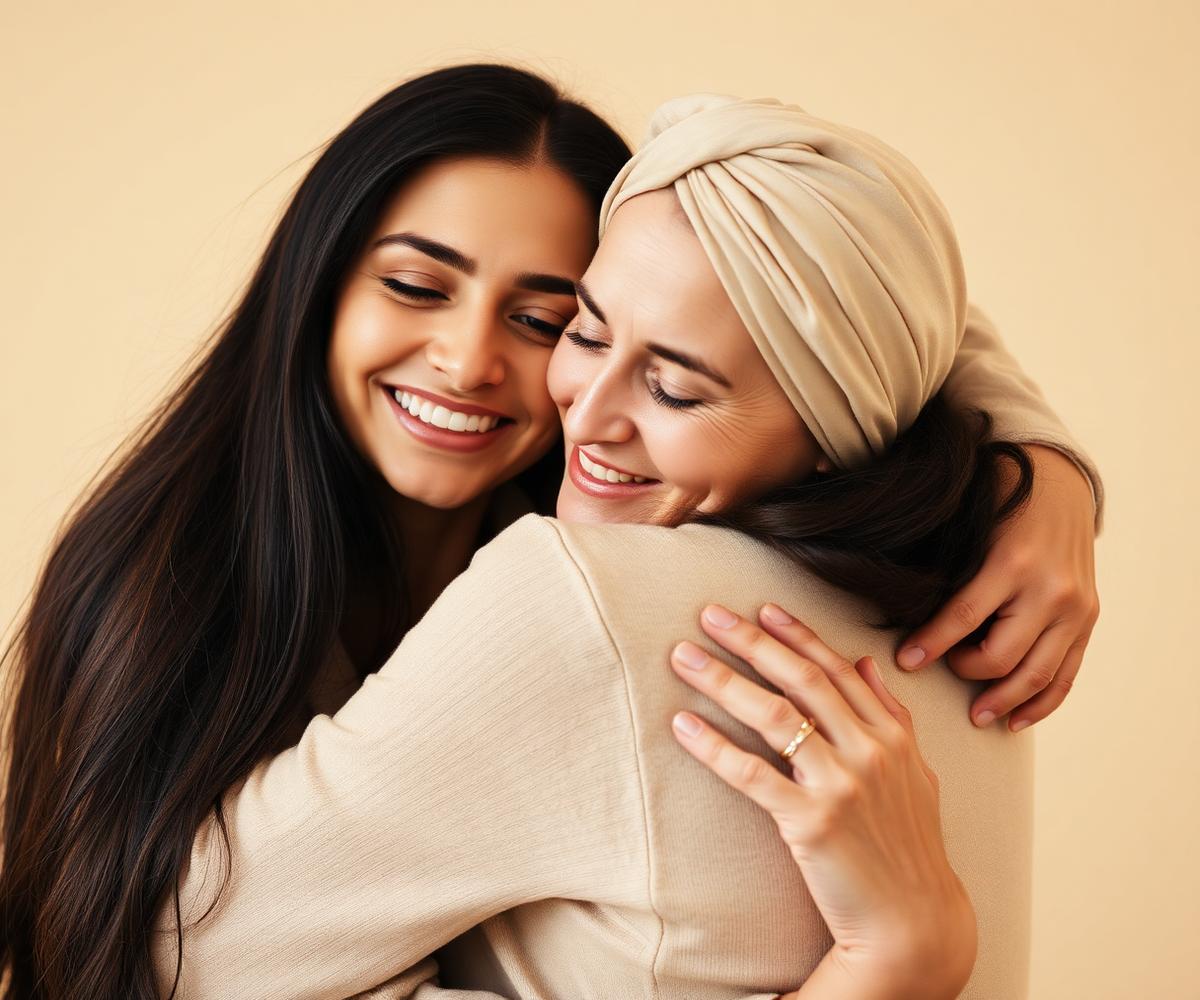 Abraço acolhedor entre duas mulheres